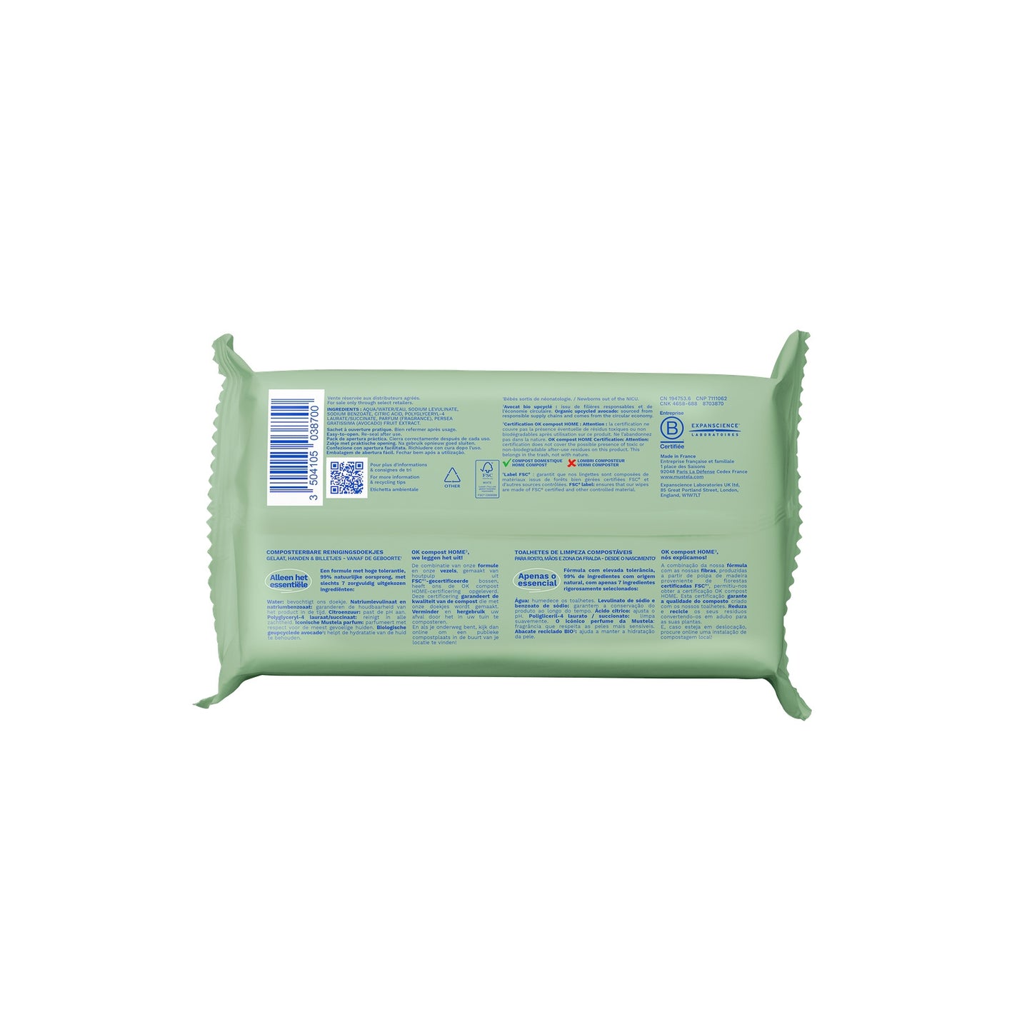 MUSTELA Reinigende Babytücher mit Pflanzenfasern