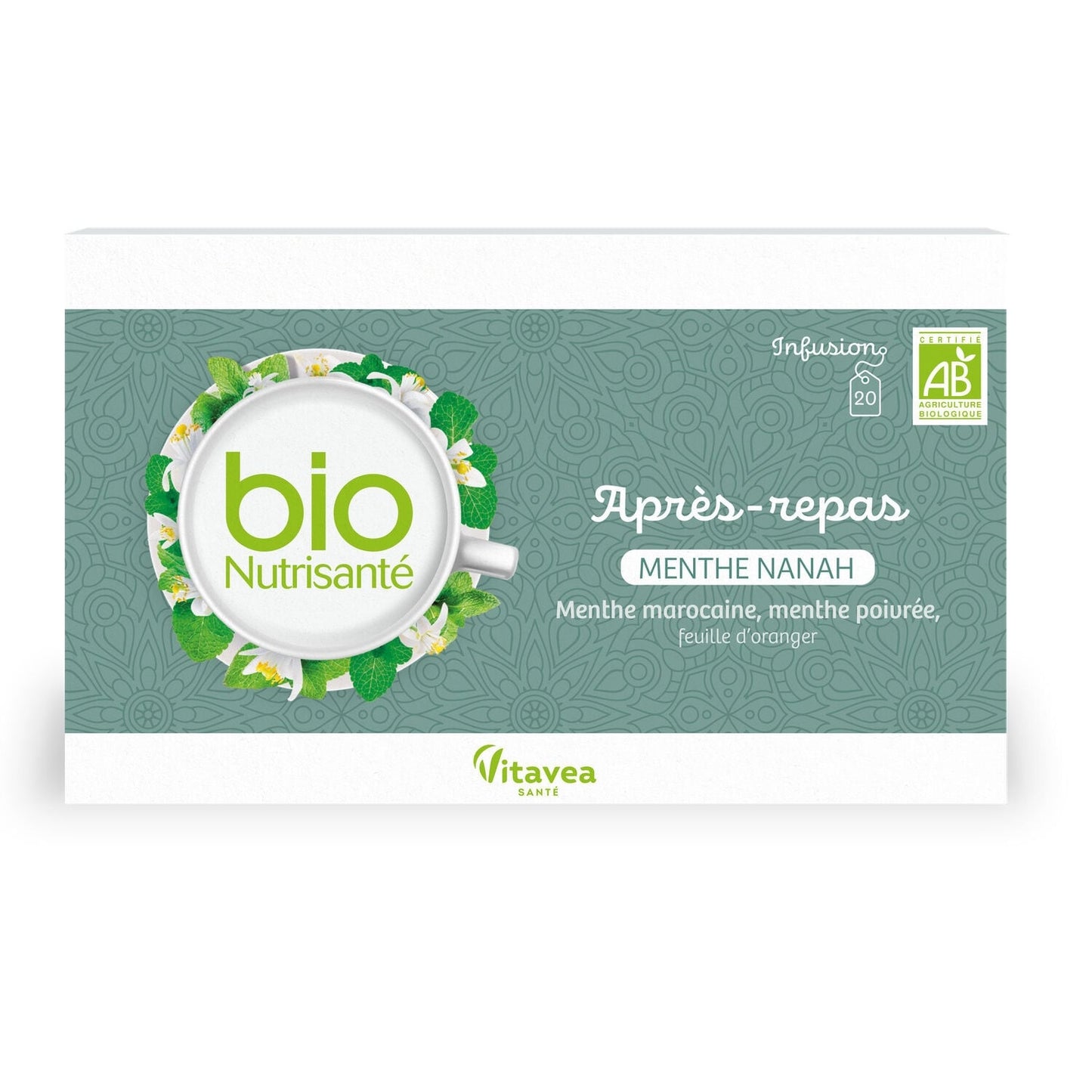 Infusion Après-repas Menthe et Fleur d'Oranger BIONUTRISANTE
