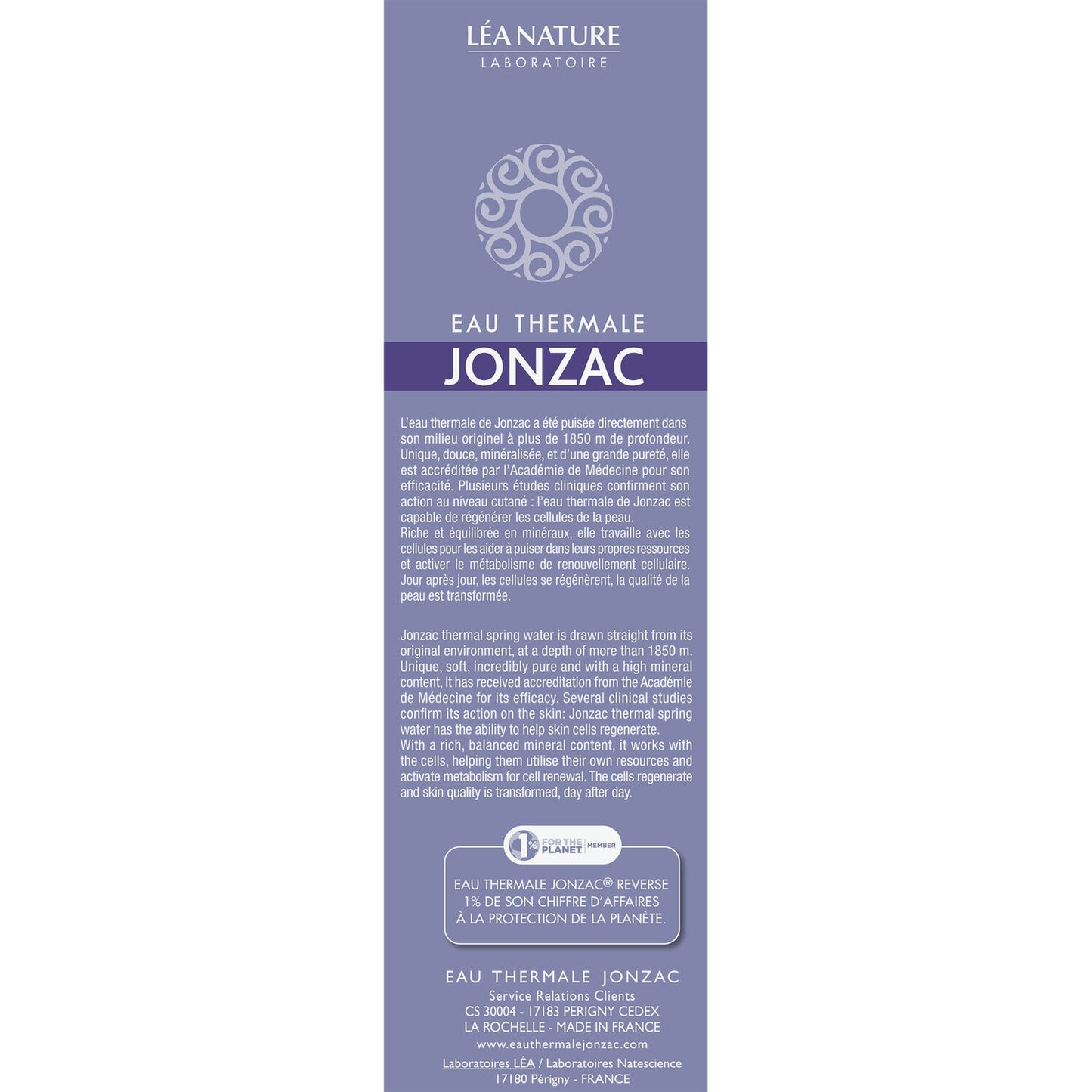 Masque Visage Ressourcant Rehydrate Bio EAU THERMALE JONZAC