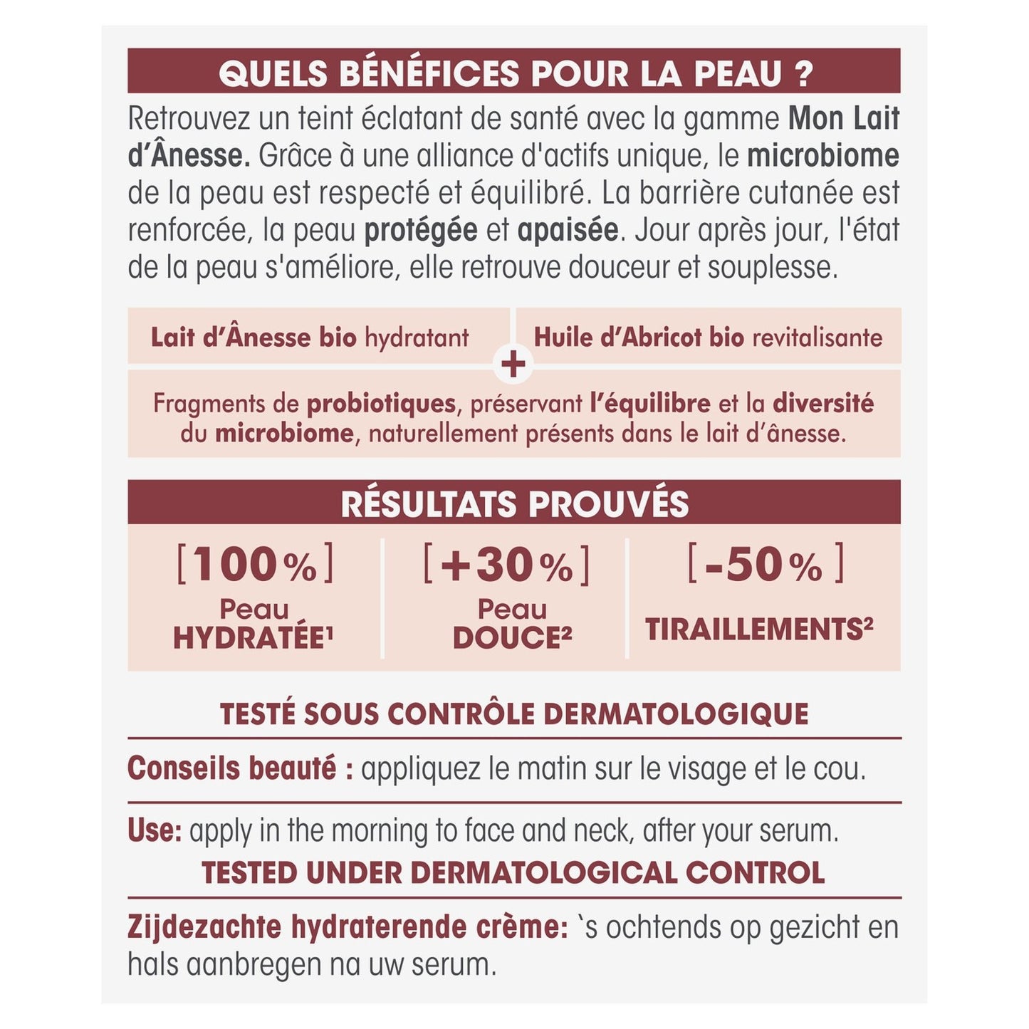 Seidige feuchtigkeitsspendende Gesichtscreme für alle Hauttypen Meine Bio-Eselsmilch SO'BIO ETIC