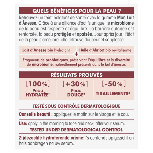 Seidige feuchtigkeitsspendende Gesichtscreme für alle Hauttypen Meine Bio-Eselsmilch SO'BIO ETIC
