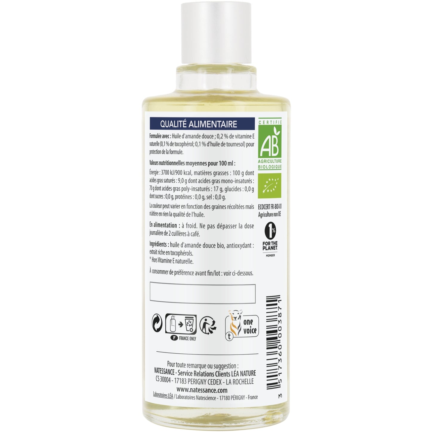 Baby Body Oil for Dry and Sensitive Skin Nourishing Softening Organic Sweet Almond LEA NATURE