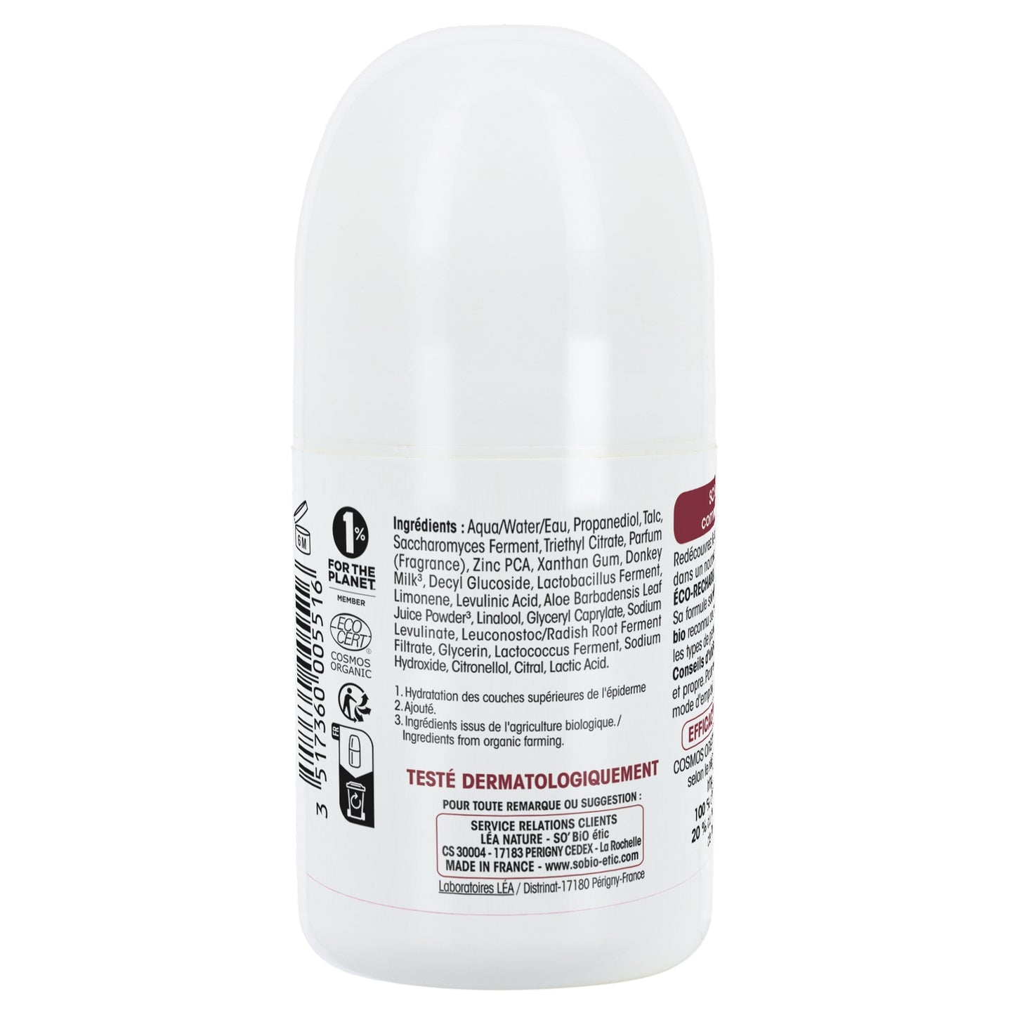 SO'BIO ETIC 24h Feuchtigkeitsspendendes Roll-on-Deodorant mit Bio-Eselsmilch