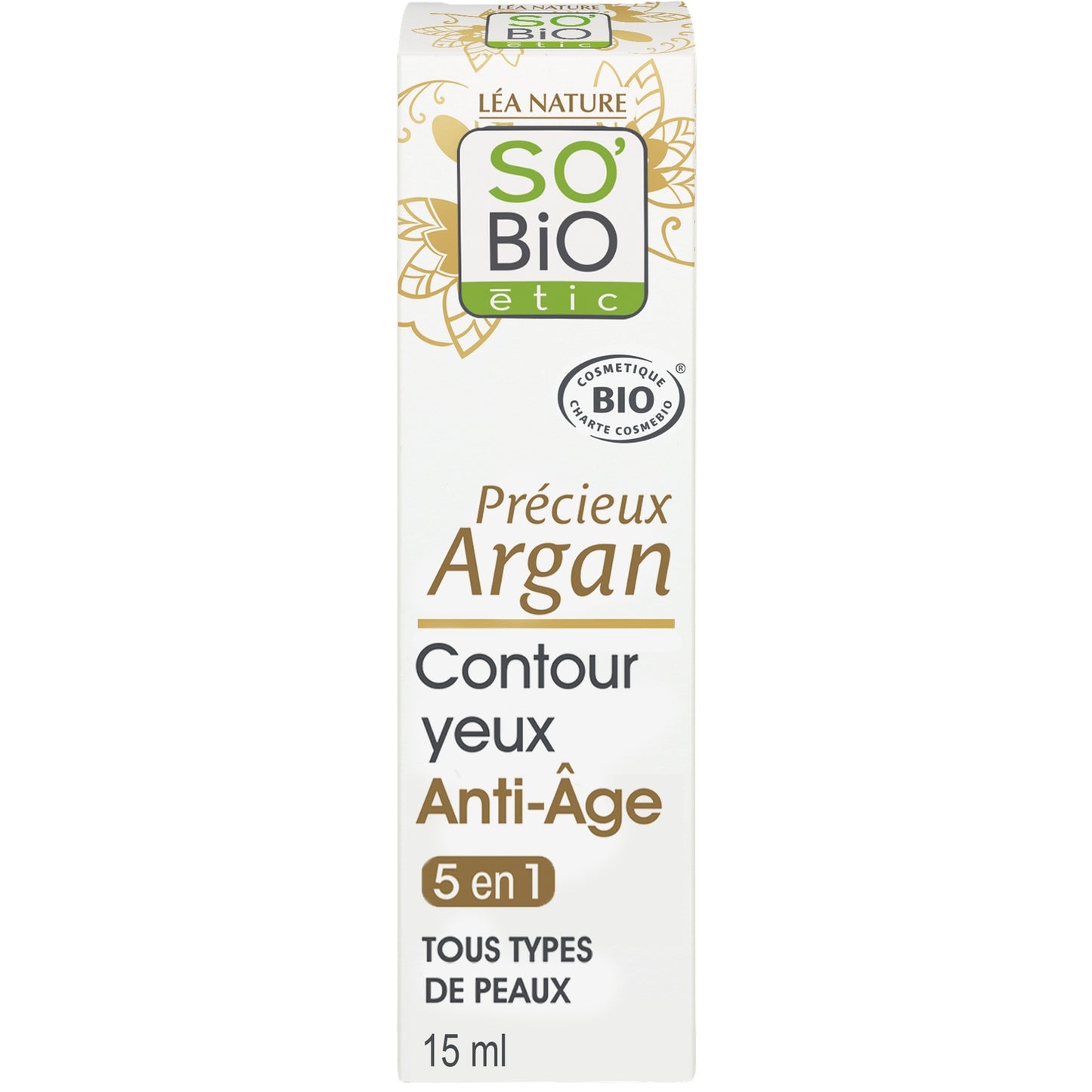 Soin des Yeux et Lèvres Contour des Yeux et Lèvres Anti-Âge Précieux Argan Bio SO'BIO ETIC Le tube de 15 mL
