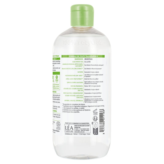 Eau micellaire Purifiante Visage et Yeux Tous Types de Peaux Aloe Vera Citrus Bio 0% Colorant et Tensioactif SO'BIO ETIC
