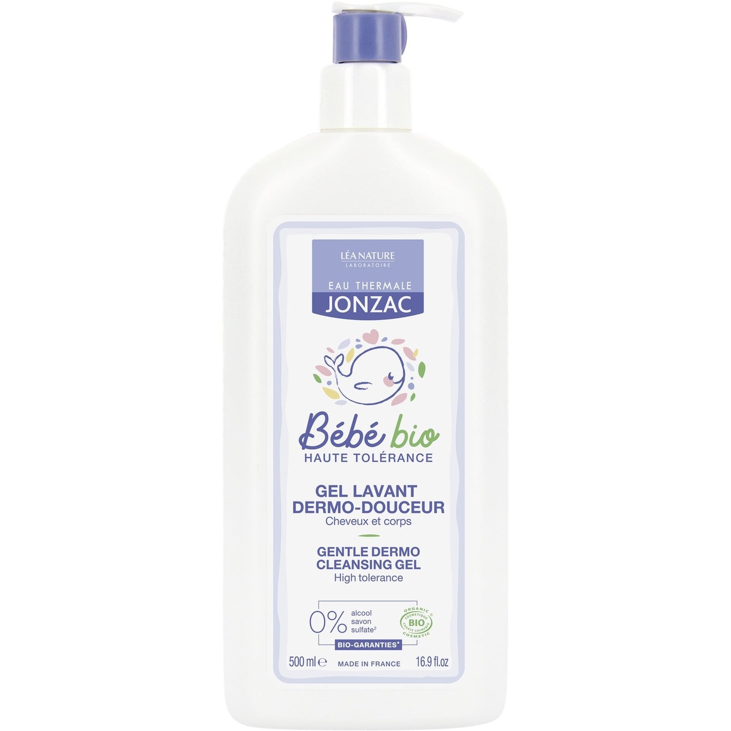 Gel Douche Bébé Dermo Douceur Bio EAU THERMALE JONZAC la pompe de 500mL