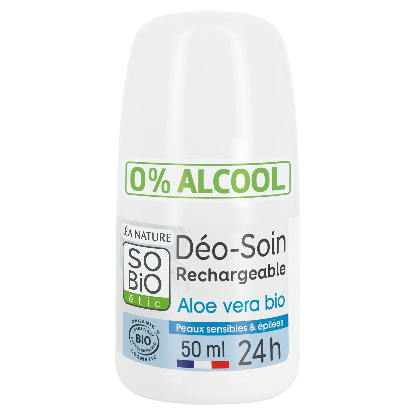 Déodorant Bille Soin Tolérance + 24h Aloe Vera Bio SO'BIO ETIC le roll-on