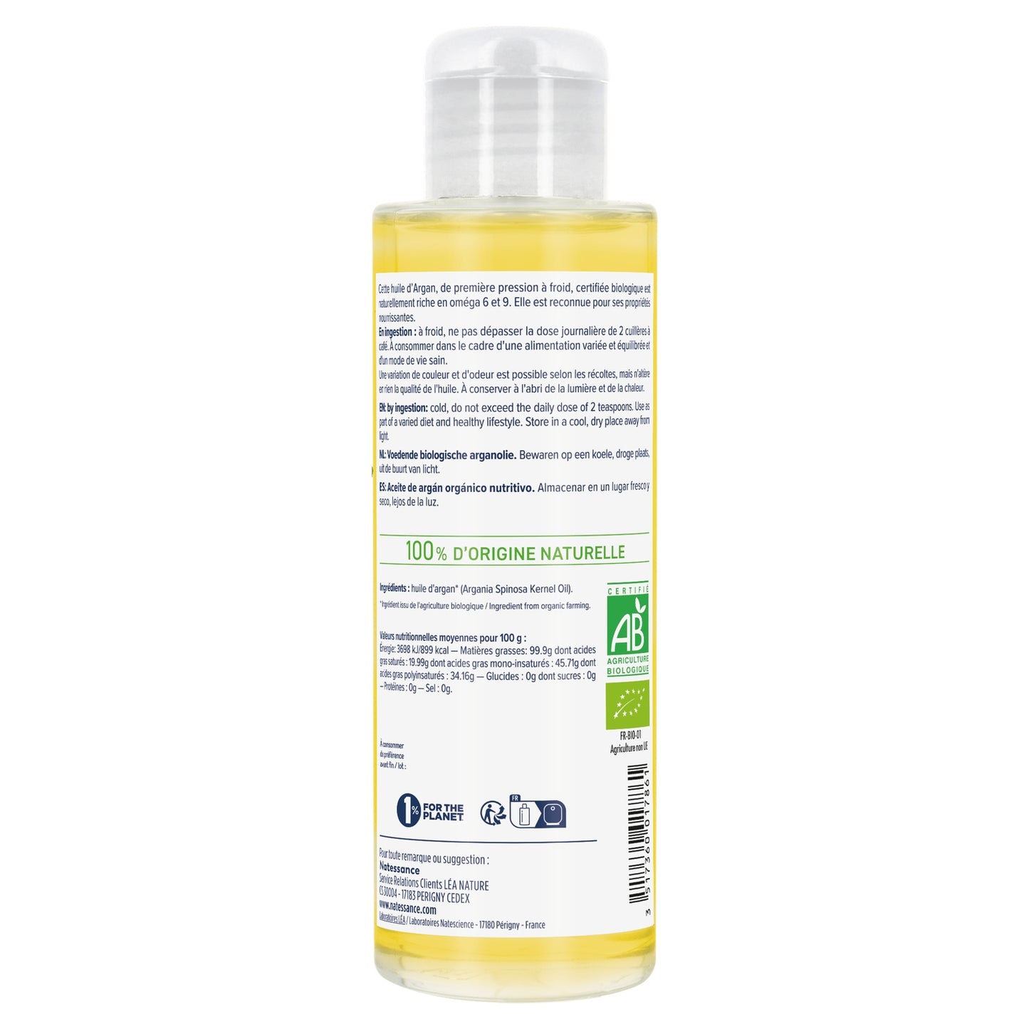 Huile Corps Cheveux Visage Bio Argan LEA NATURE