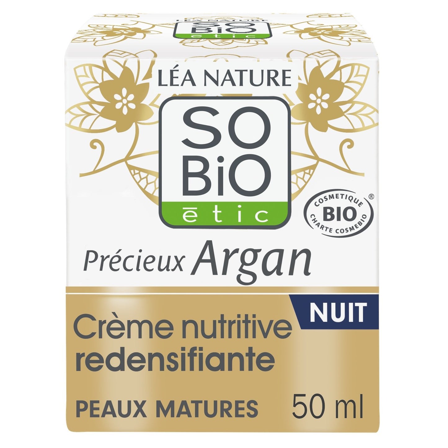 Crème Visage Nutritive Peaux Matures Nuit Précieux Argan Bio SO'BIO ETIC