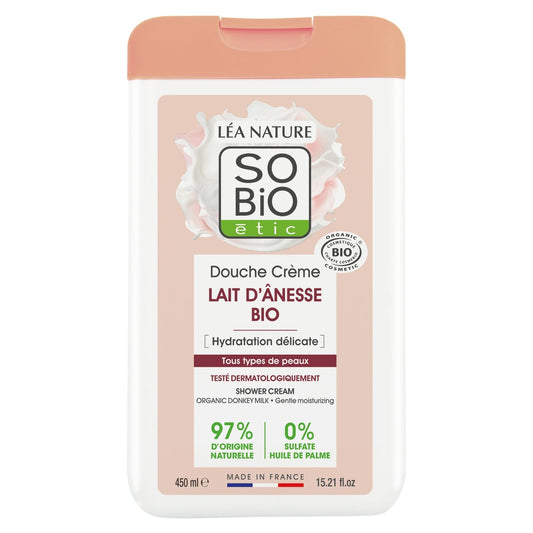 Feuchtigkeitsspendende Duschcreme mit Bio-Eselsmilch SO'BIO ETIC