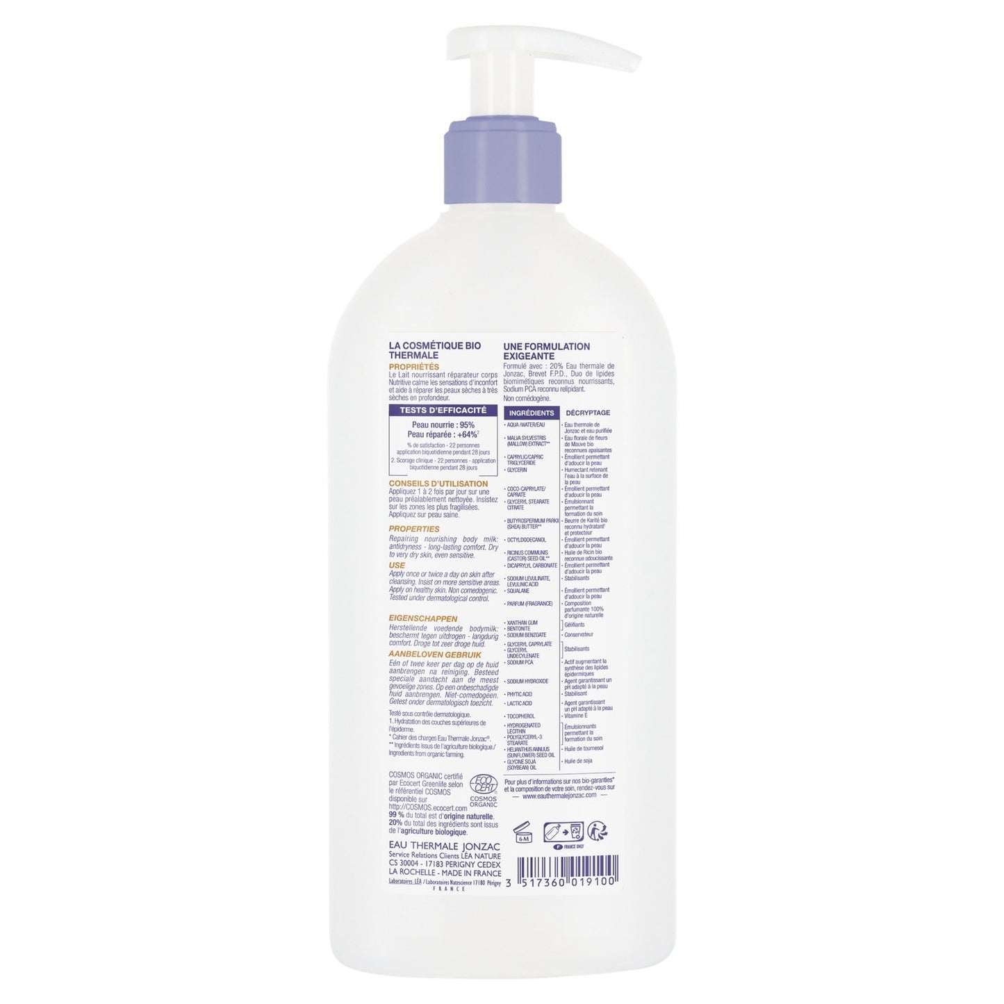 Jonzac Nutritive Organic Thermal Water Body Lotion LEA NATURE