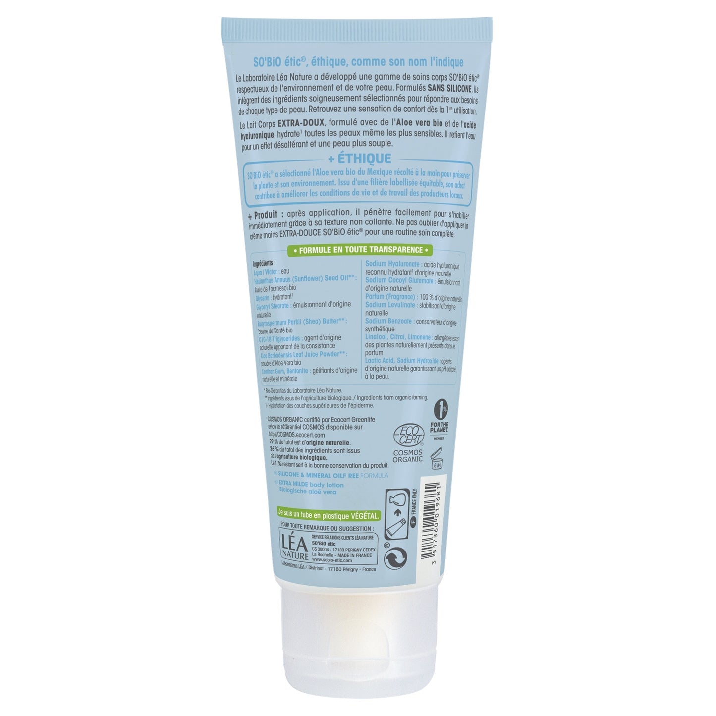 SO'BIO ETIC Extra-Gentle Moisturizing Body Lotion with Organic Aloe Vera
