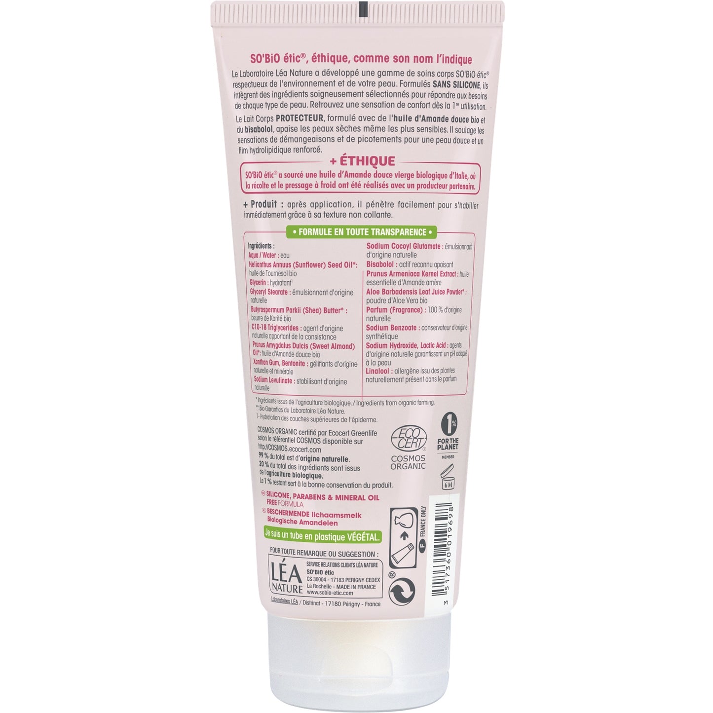 SO'BIO ETIC Organic Almond Soothing Protective Moisturizing Body Lotion