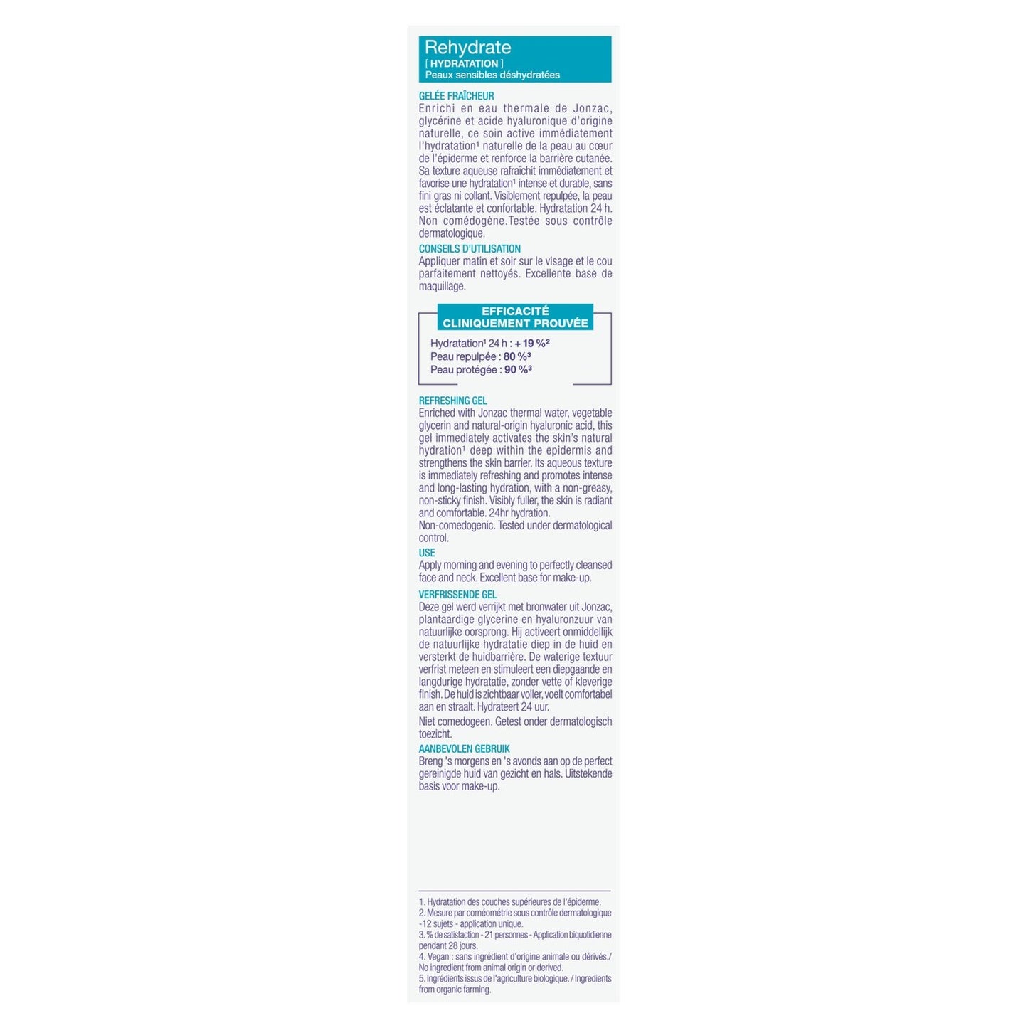 Gel Visage Eau Thermale Rehydrate Gelée Fraîcheur Bio EAU THERMALE JONZAC