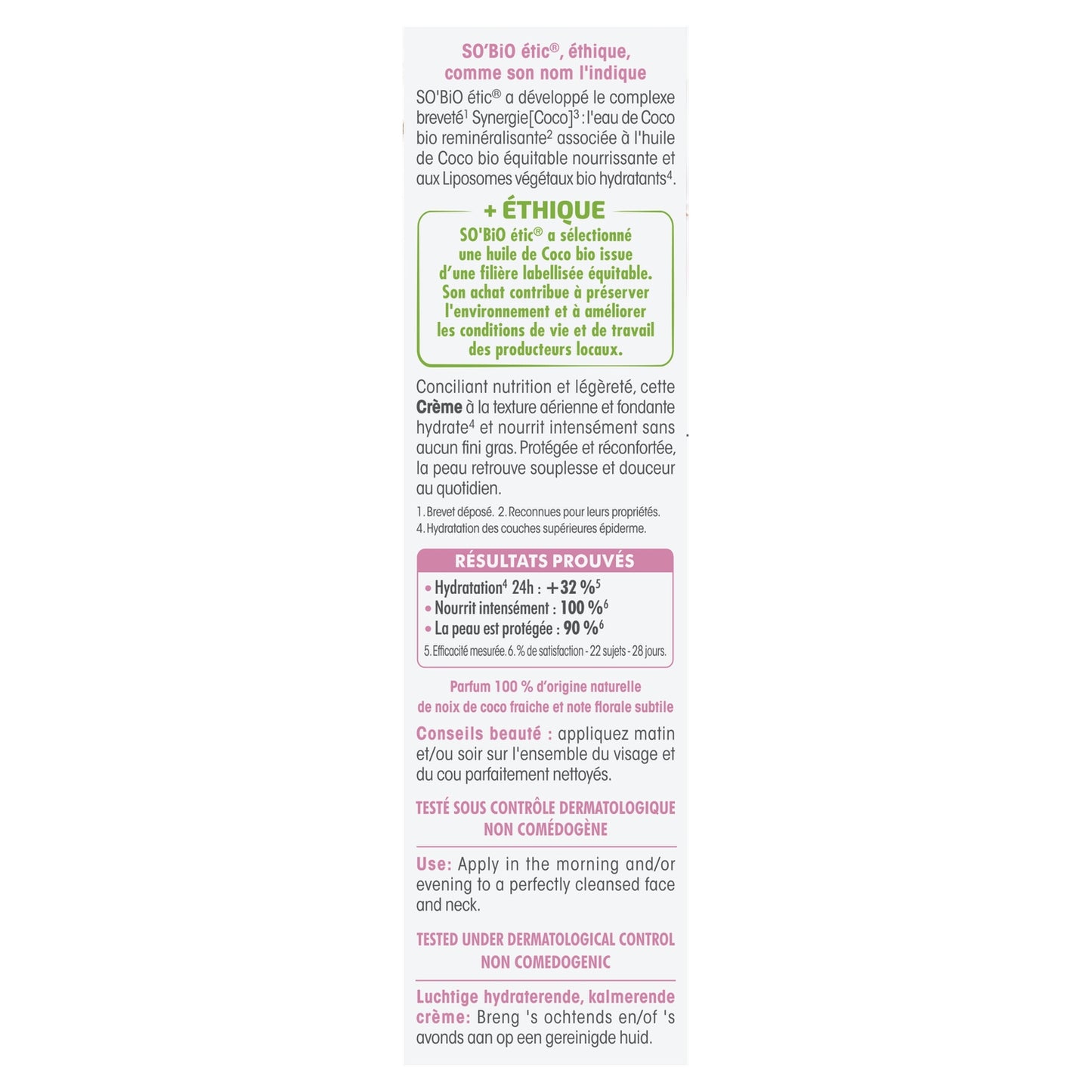 SO'BIO ETIC Bio Nutri Coconut Comfort Leichte Feuchtigkeitscreme