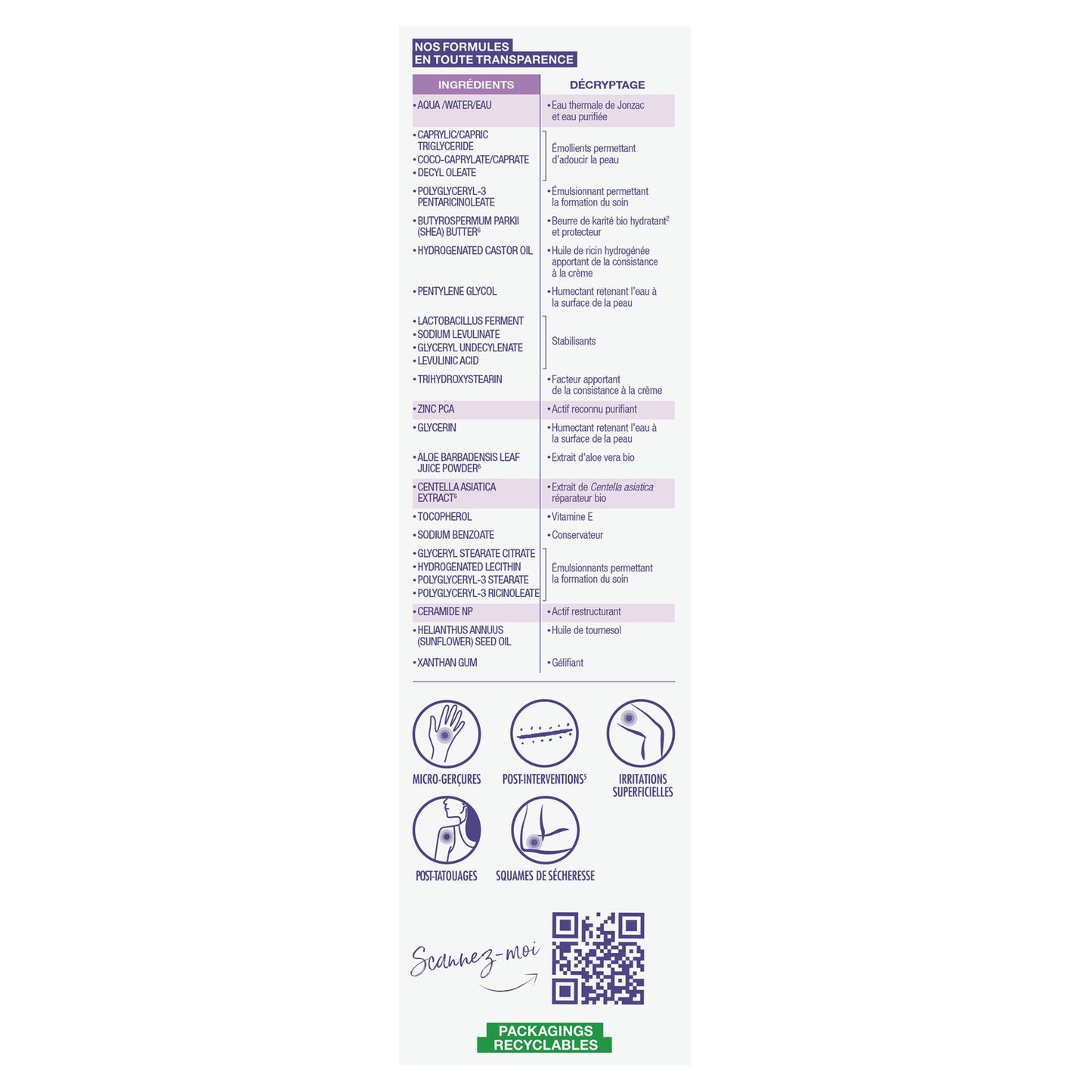 Jonzac Thermalwasser-Gesichtscreme für gereizte Haut, beruhigende Reparatur + Cica