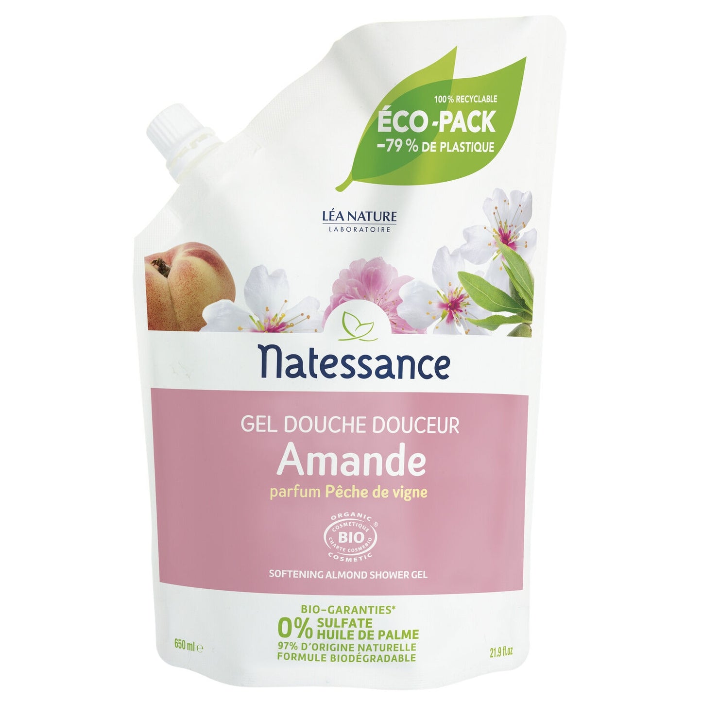 NATESSANCE Organic Almond Gentle Shower Gel Refill