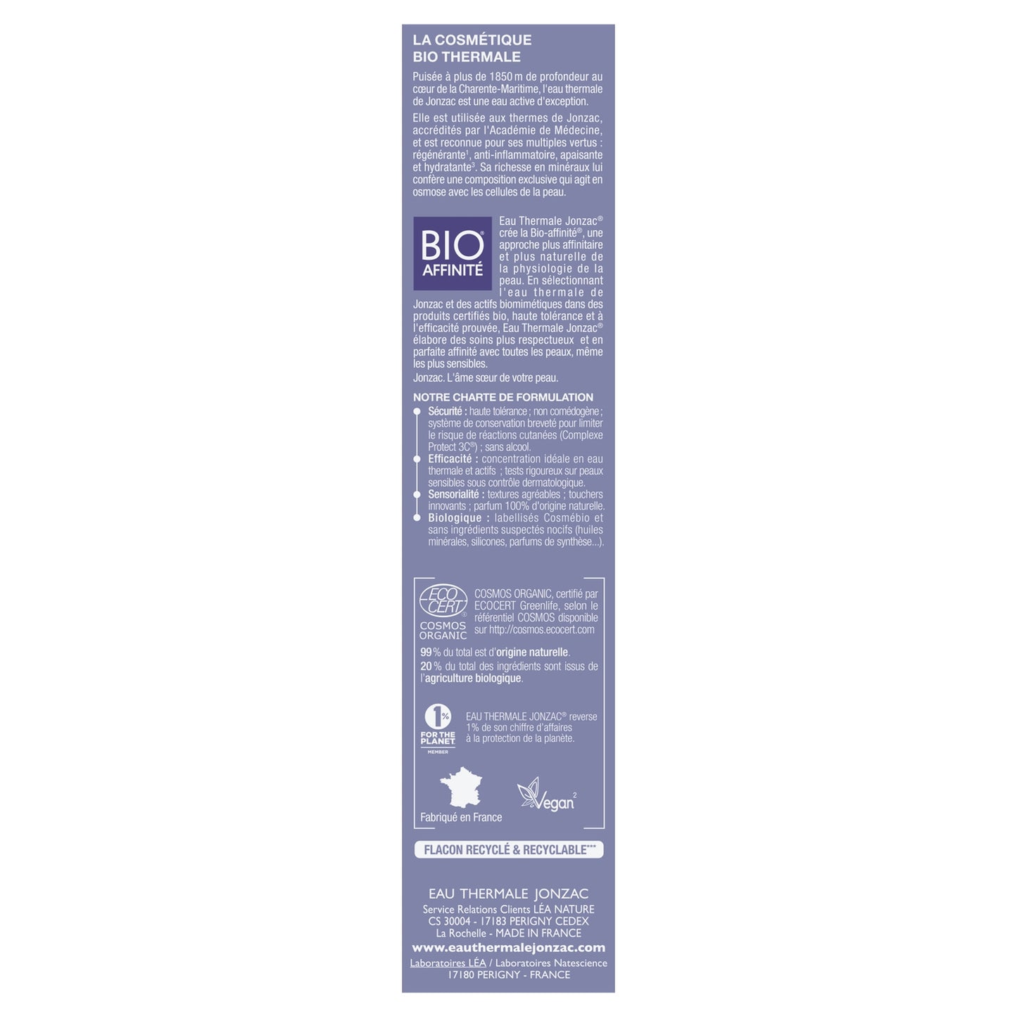 Seidige, rekonstituierende Gesichtscreme für Frauen, reife Haut, Bio, EAU THERMALE JONZAC