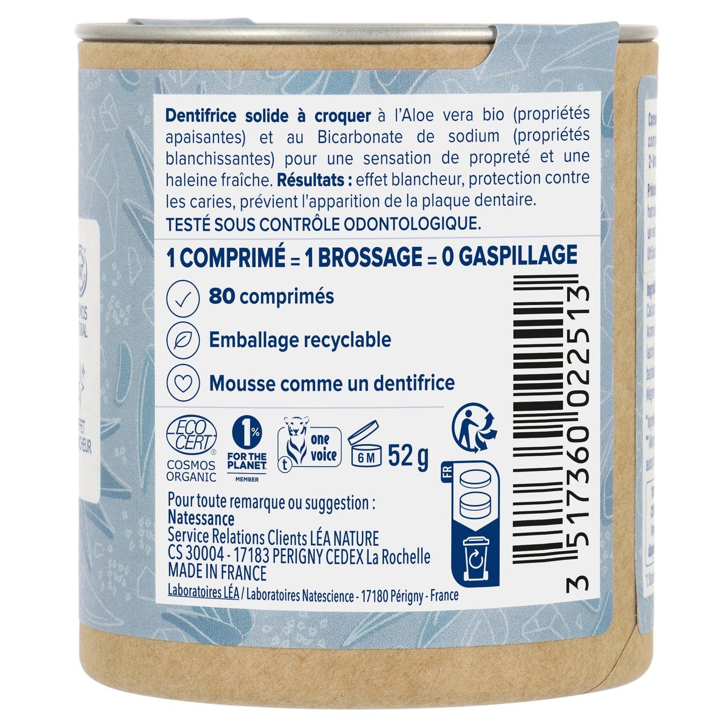 NATESSANCE Bio-Frische Aloe Vera & Natriumbicarbonat Kauzahnpasta