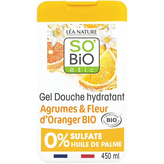 Feuchtigkeitsspendendes Duschgel mit Zitrusfrüchten und Bio-Orangenblüten SO'BIO ETIC