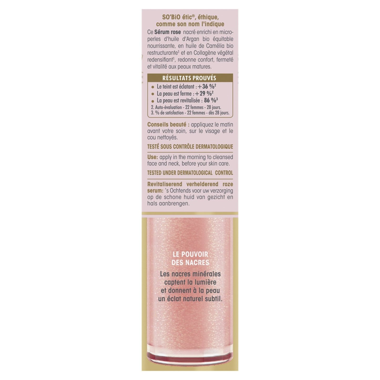 Sérum Visage Rose Eclat Revitalisant Peaux Matures Précieux Argan Bio SO'BIO ETIC