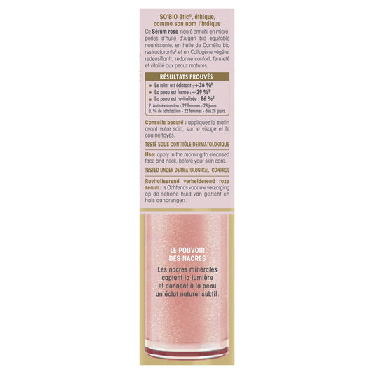 Rose Radiance Revitalisierendes Gesichtsserum für reife Haut Wertvolles Bio-Argan SO'BIO ETIC