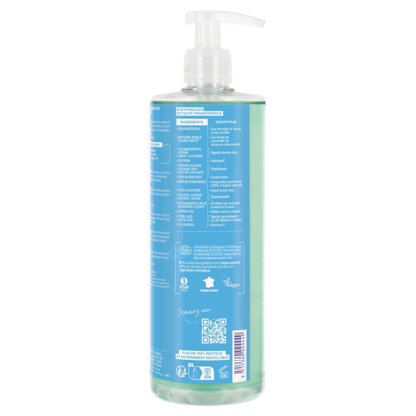 Gel Douche Corps Hydratant Haute Tolérance Bio EAU THERMALE JONZAC