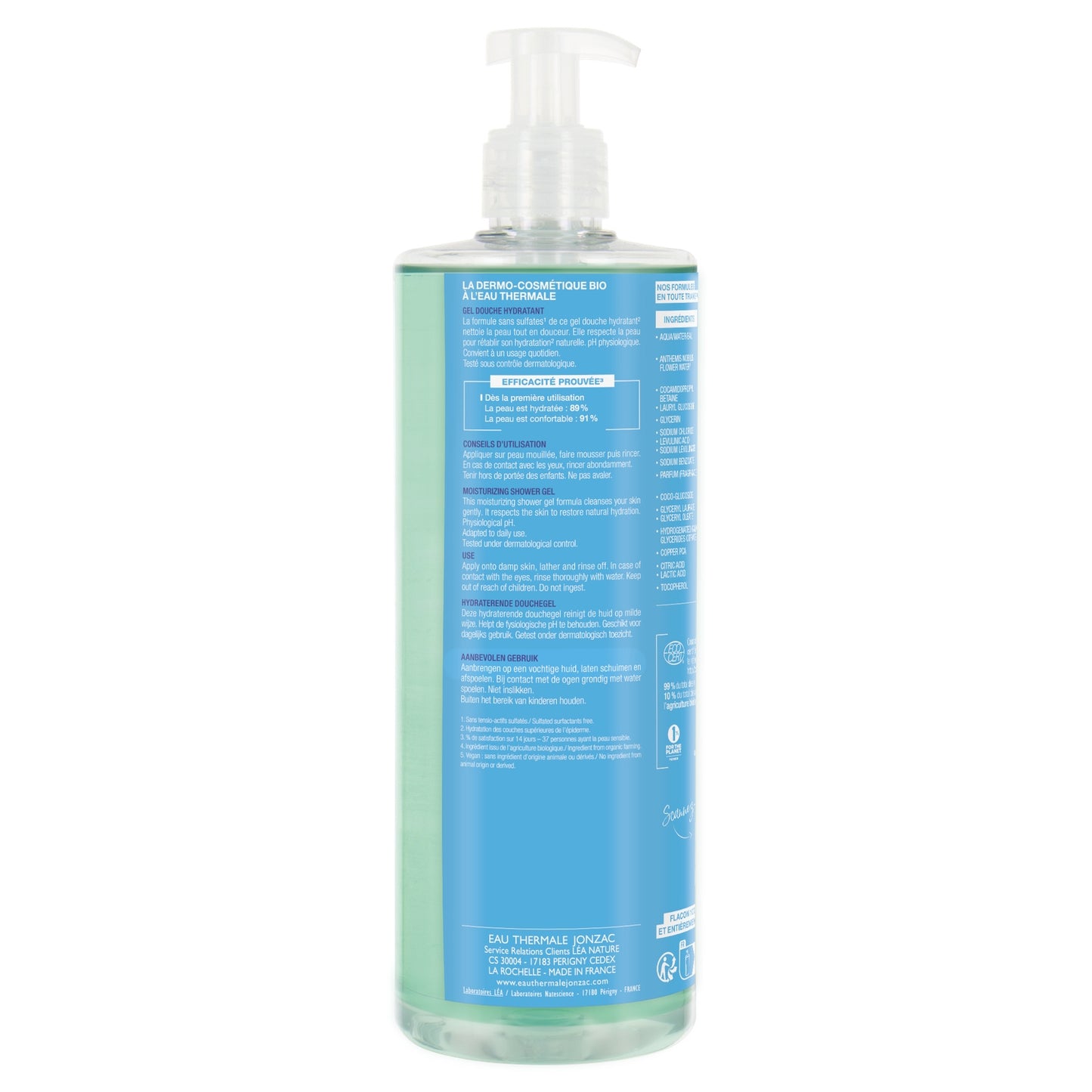Gel Douche Corps Hydratant Haute Tolérance Bio EAU THERMALE JONZAC