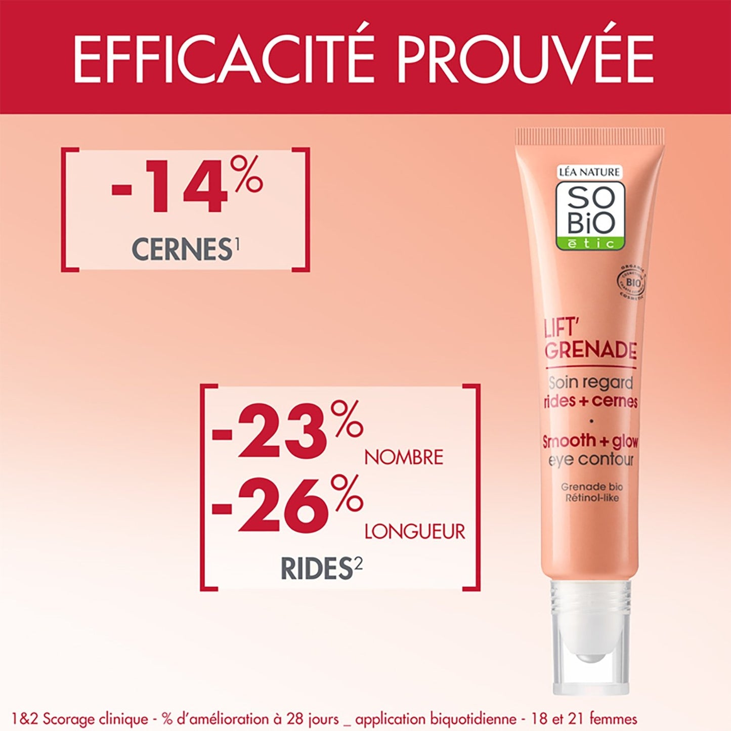 Soin Contour des Yeux Anti Rides et Anti Cernes Lift'grenade Bio SO'BIO ETIC
