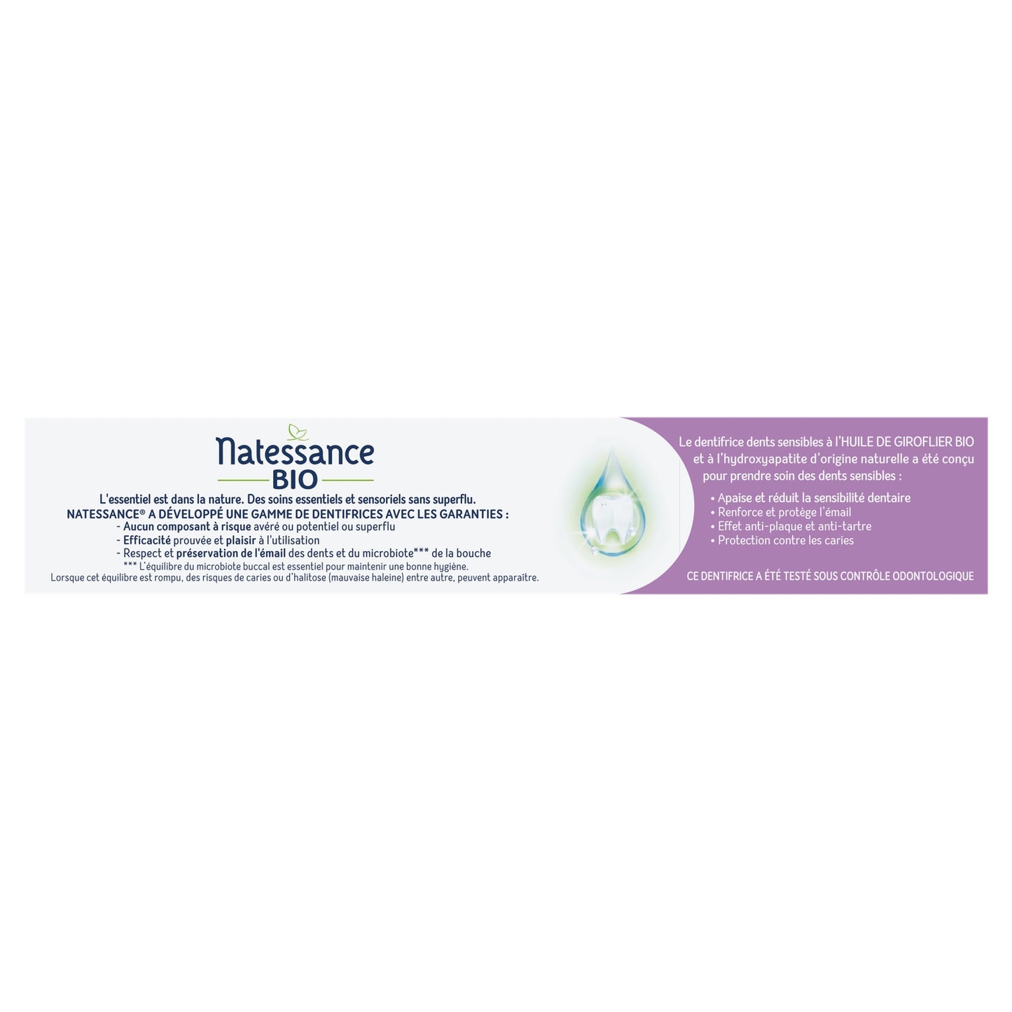 Dentifrice Dents Sensibles Soin Doux Thym et Citron & Jus d'Aloe Vera Bio NATESSANCE