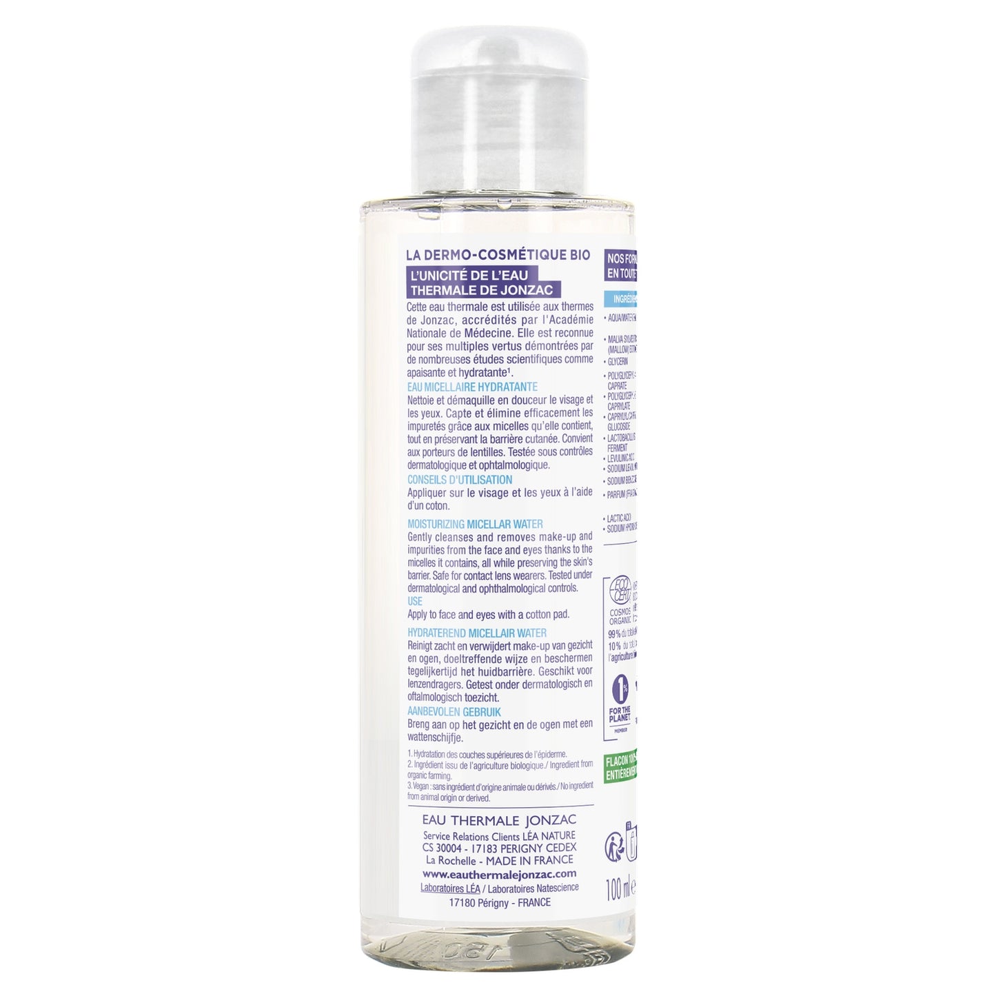 Eau Micellaire Visage Yeux Peau Sensible Hydratante Apaisante Bio EAU THERMALE JONZAC