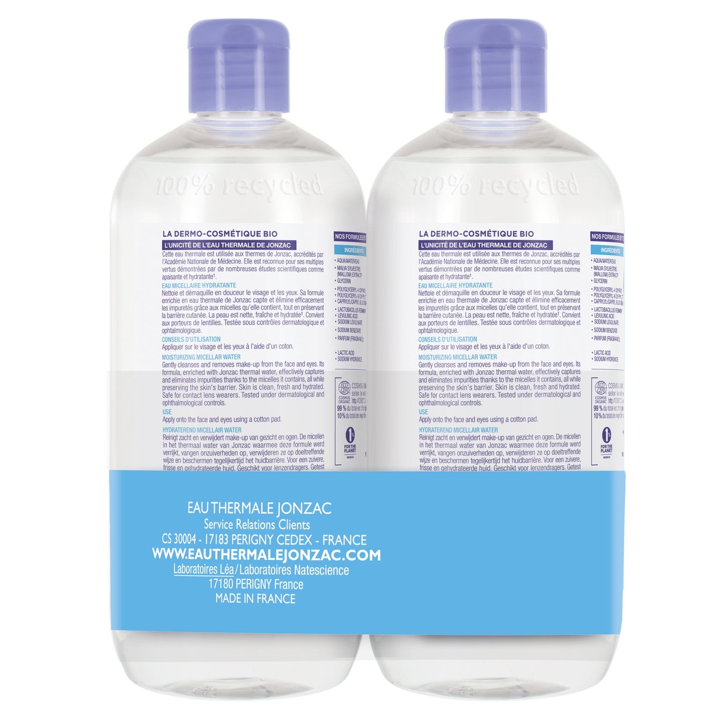 Micellar Water for Face and Eyes, Sensitive Skin, Moisturizing, EAU THERMALE JONZAC
