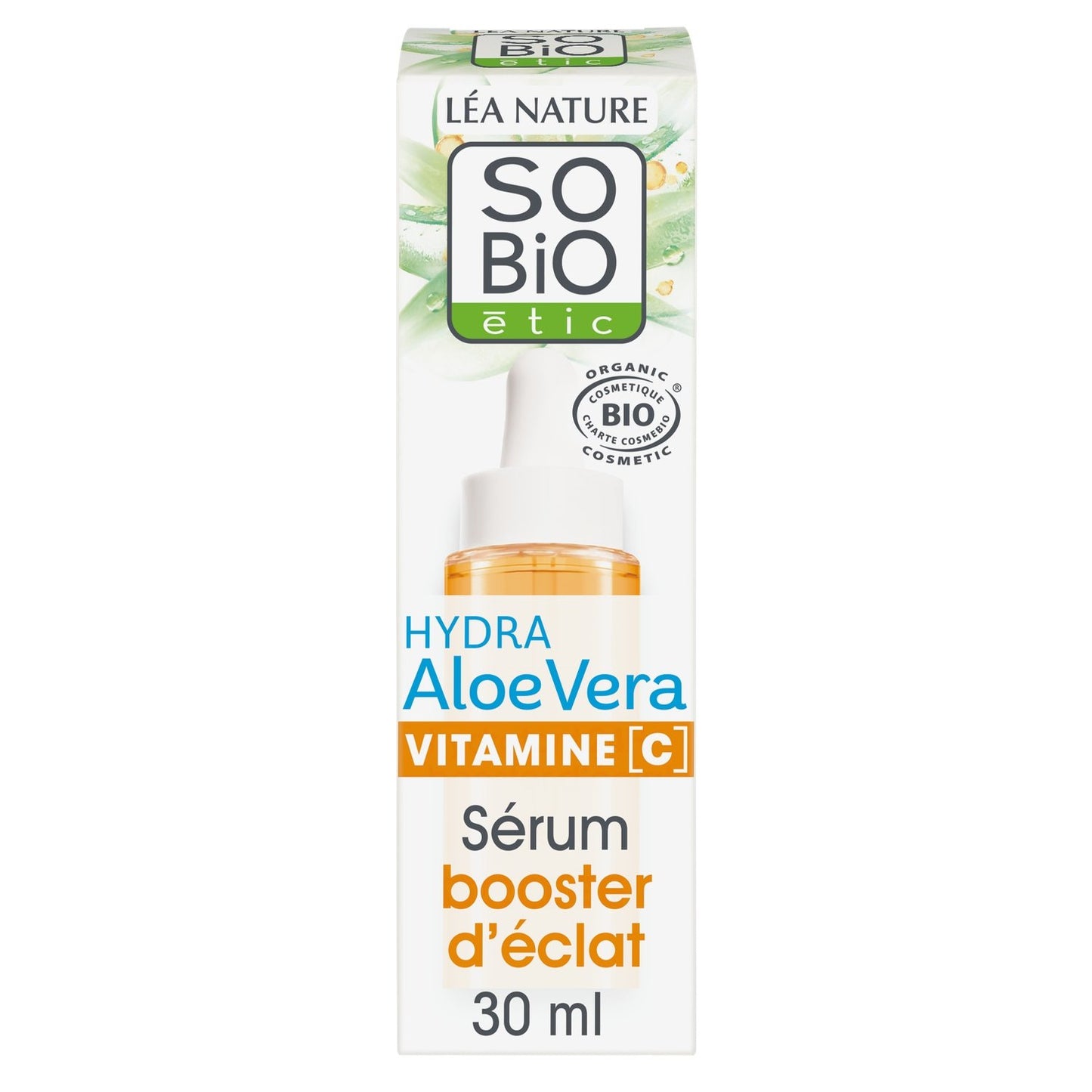 Soin Visage Hydra à l'Aloe Vera Vitamine C Booster d'Eclat Hydratant 24H SO BIO ETIC le flacon de 30mL