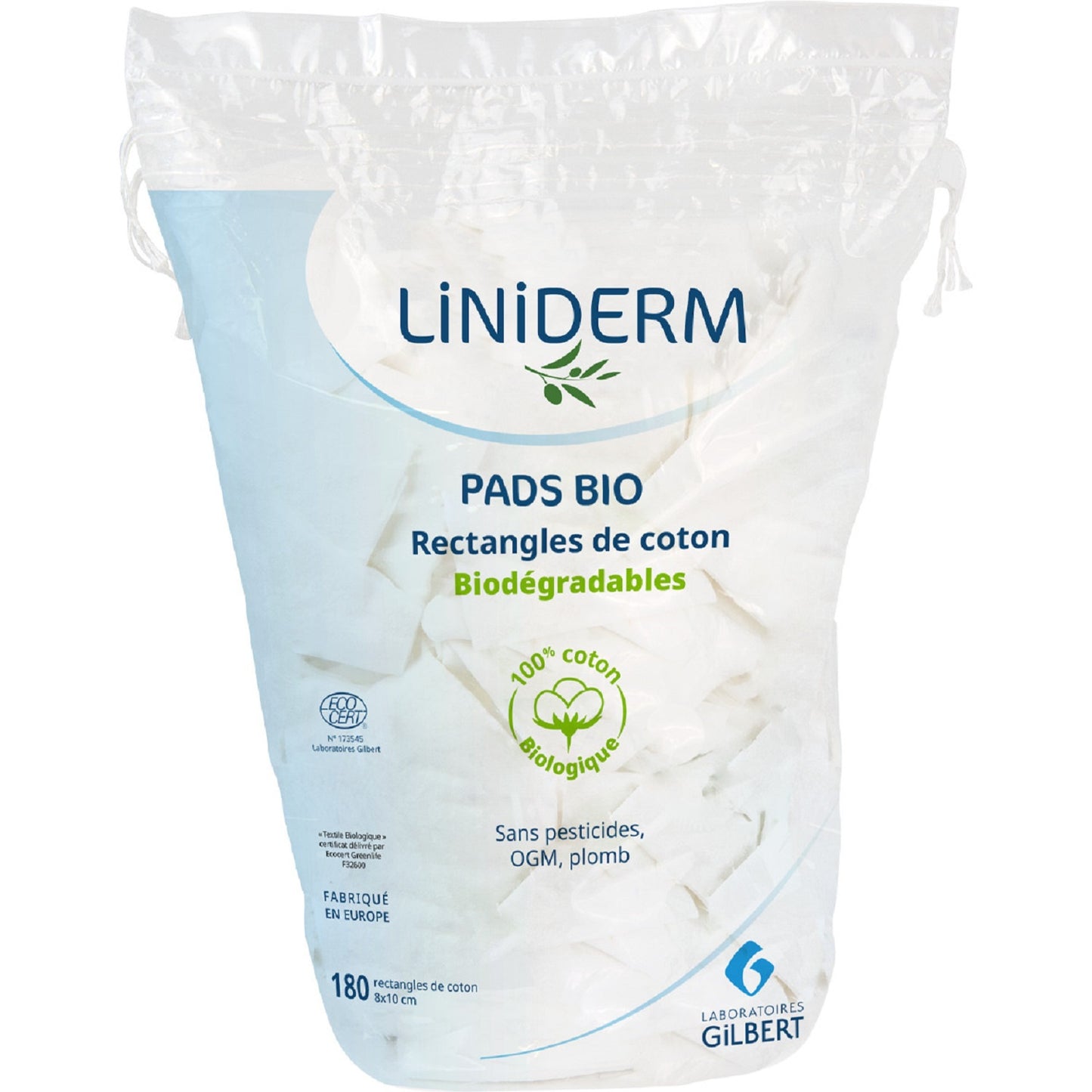 Weiche, biologisch abbaubare Wattepads, zertifiziert biologisch, LABORATOIRES GILBERT