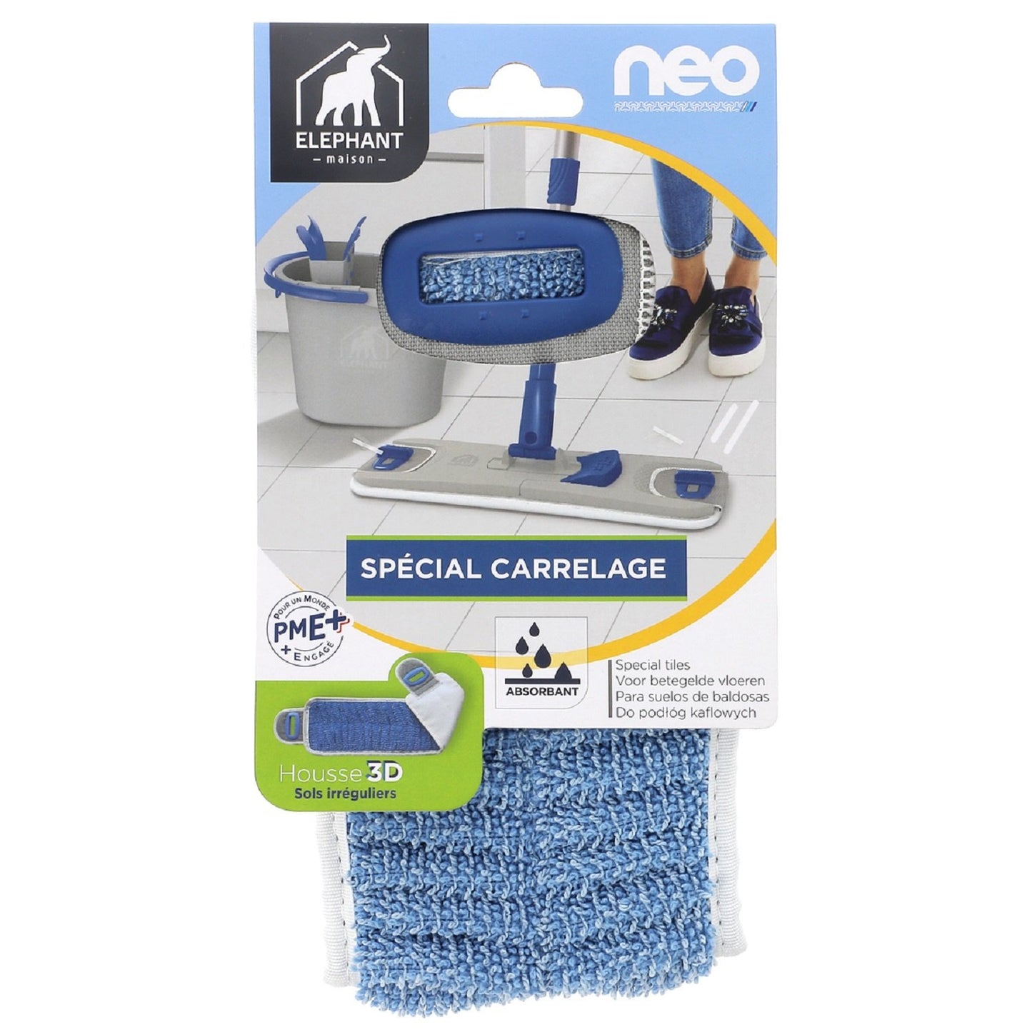 Serpillière Housse Microfibre Neo Spécial Carrelage ELEPHANT