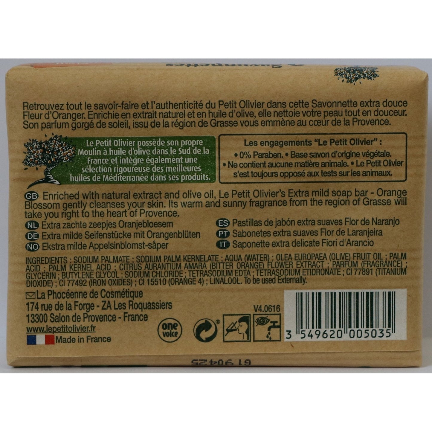 Savon Solide Fleur d'Oranger LE PETIT OLIVIER