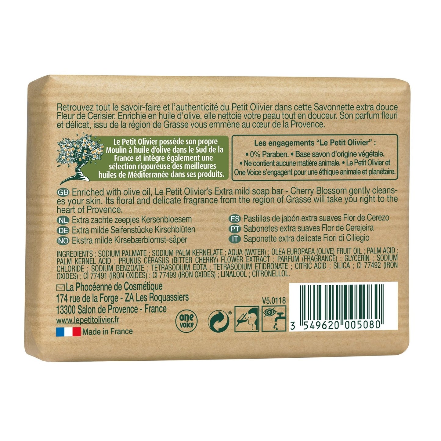 LE PETIT OLIVIER Extra Gentle Cherry Blossom Body Soap