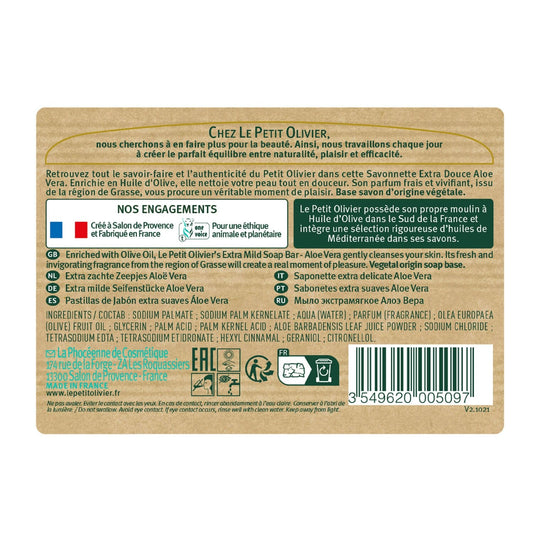 Extra Gentle Aloe Vera Solid Body Soap LE PETIT OLIVIER