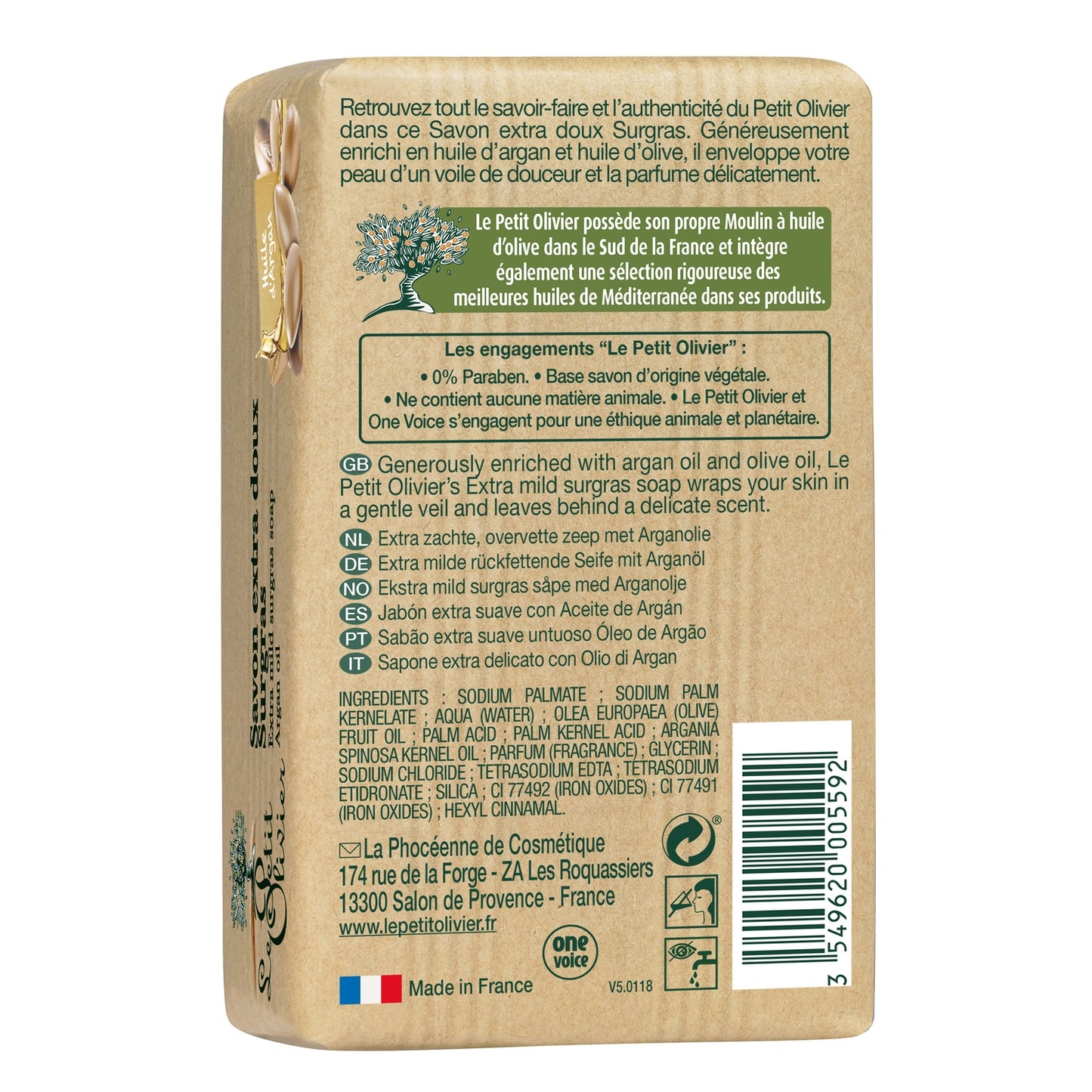Extra Gentle Solid Soap with Argan Oil LE PETIT OLIVIER