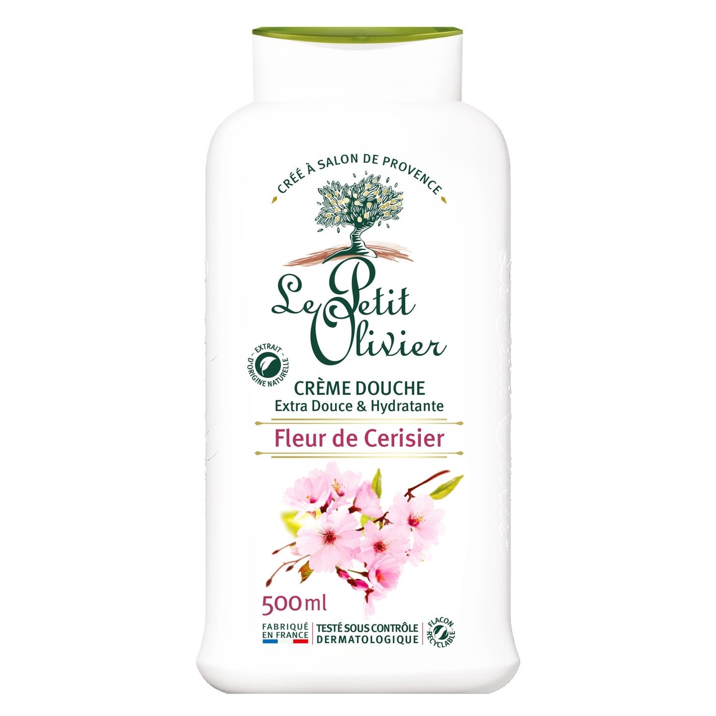 Gel Douche Extra Douce Fleur de Cerisier LE PETIT OLIVIER le flacon de 500mL