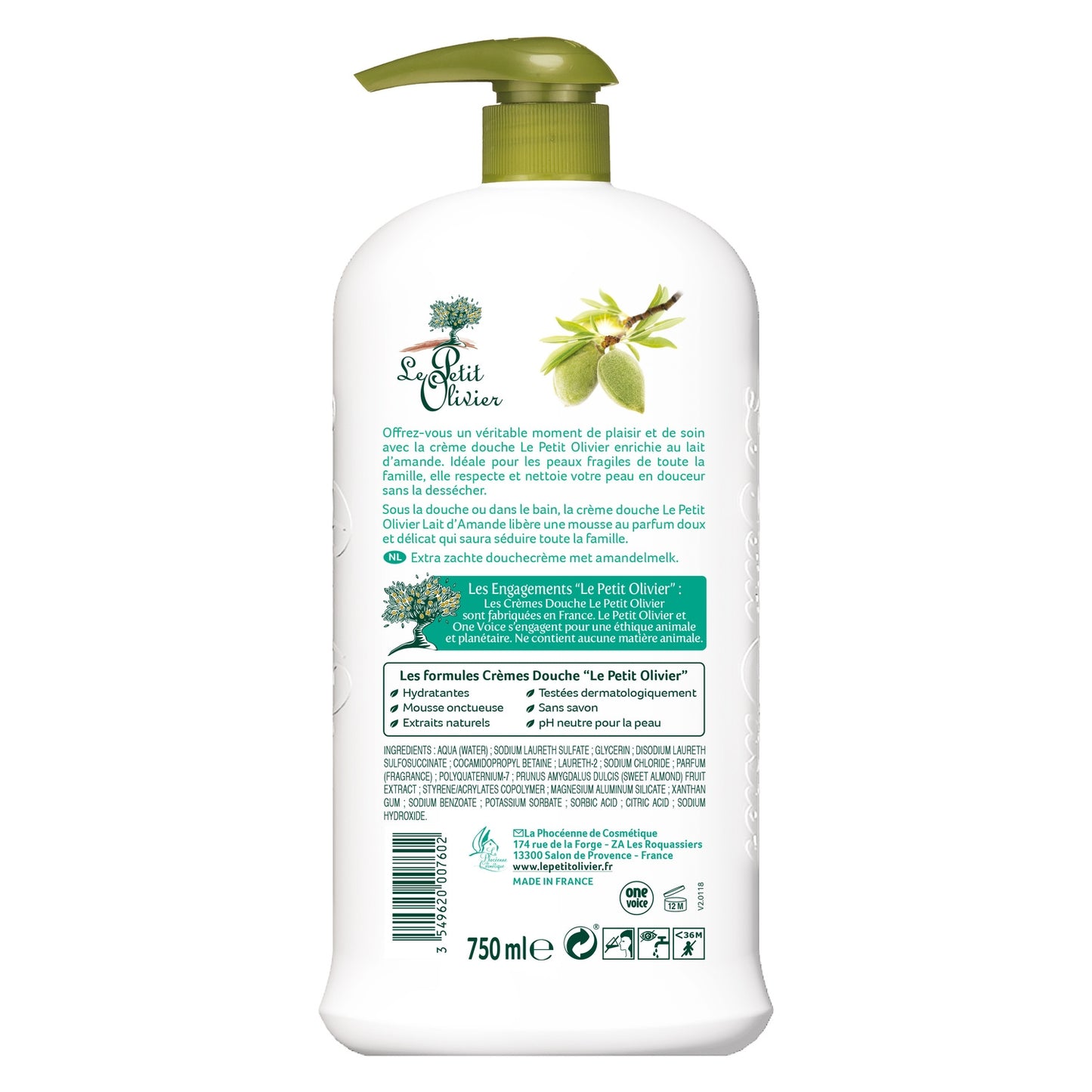 LE PETIT OLIVIER Extra Gentle Almond Milk Shower Cream