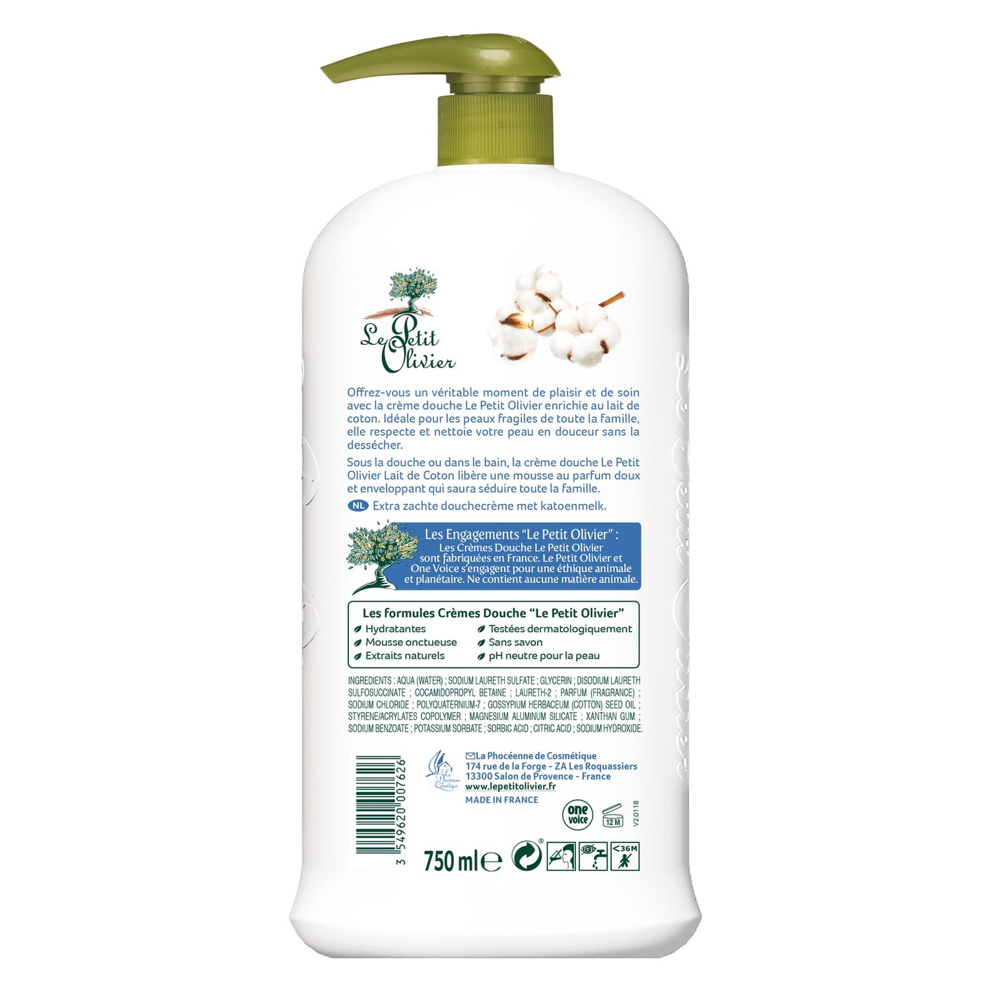 LE PETIT OLIVIER Extra Gentle Cotton Milk Shower Cream