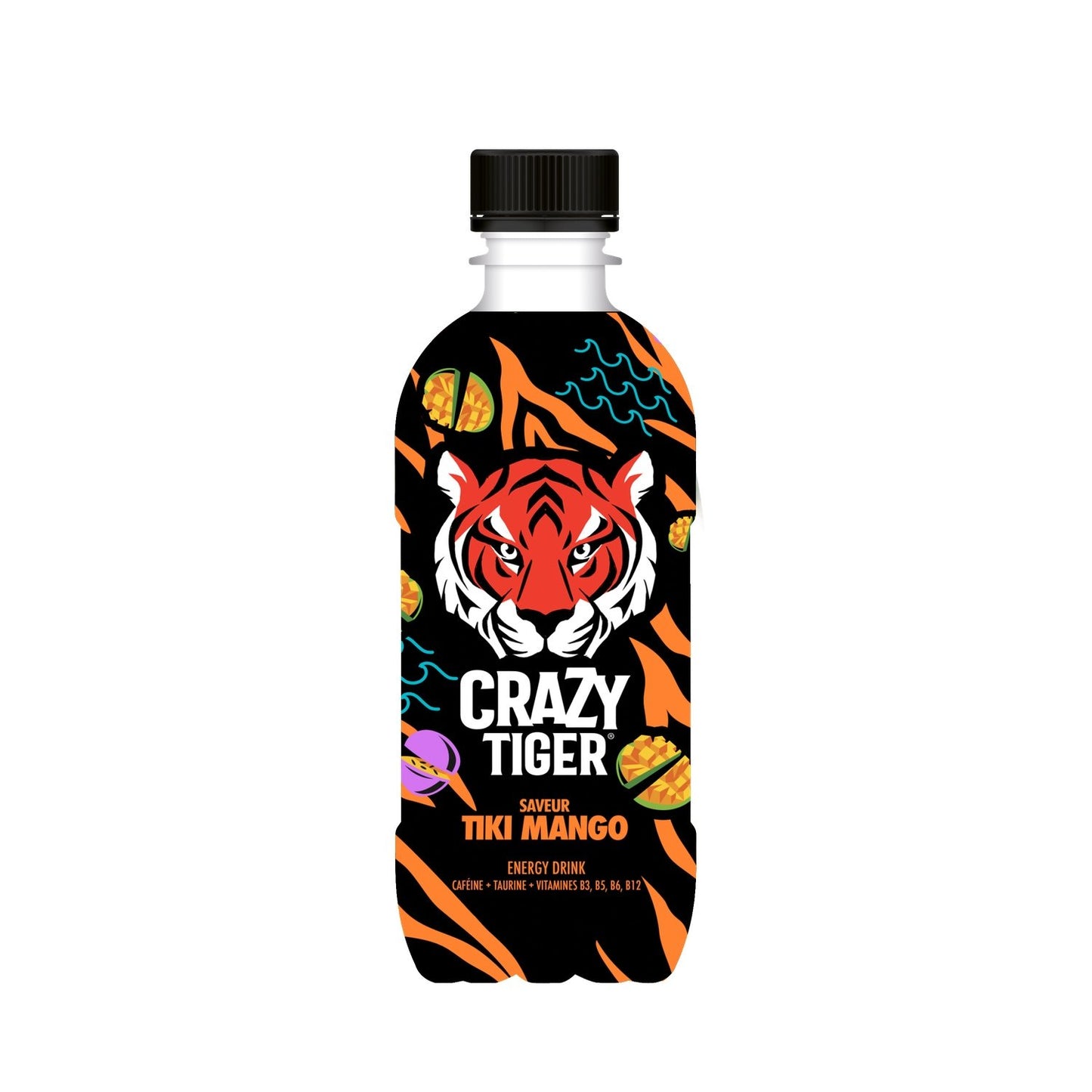 Boisson Énergisante Goût Tiki Mango CRAZY TIGER la bouteille de 35cL