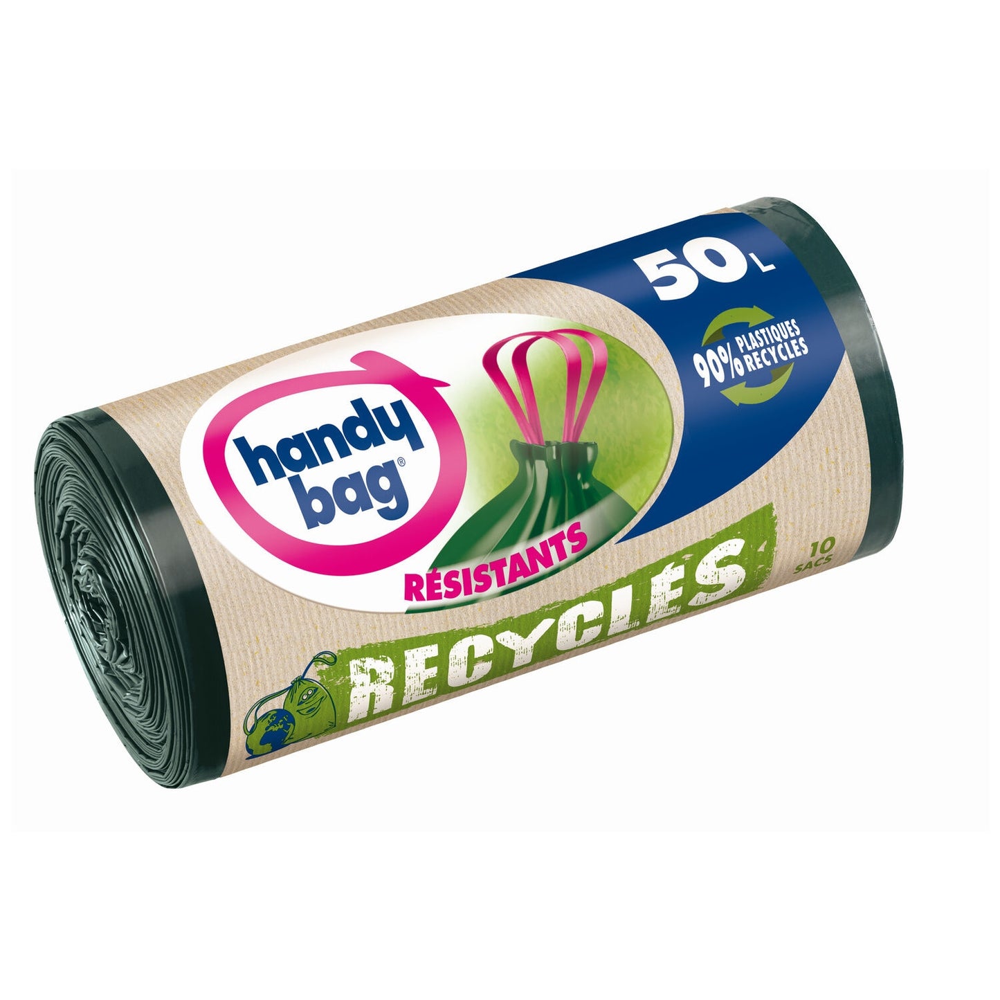 Sac Poubelle Résistants Recyclés 50L HANDY BAG