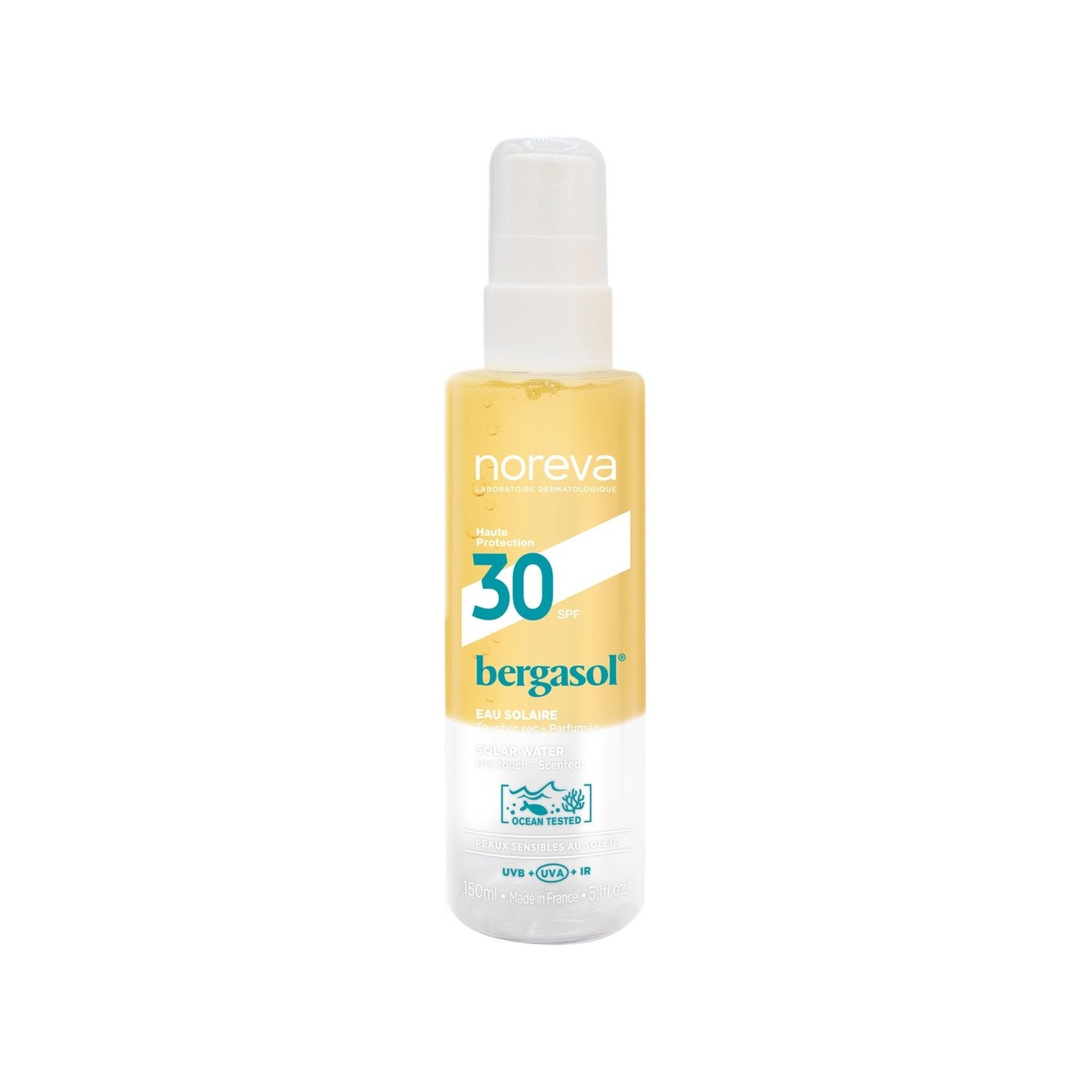 Eau Solaire Haute Protection Spf 30 Résistante à l'Eau NOREVA le flacon de 150mL