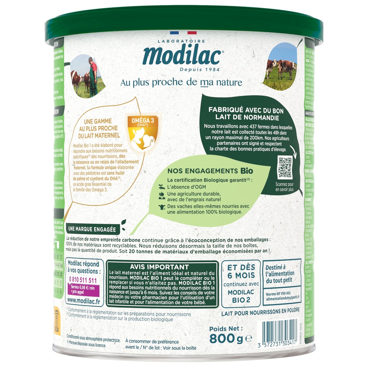 MODILAC Organic Powdered Baby Milk from Birth