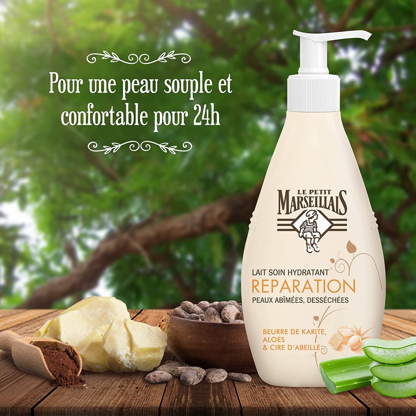 Lait Hydratant Karité/aloe/cire Abeille LE PETIT MARSEILLAIS