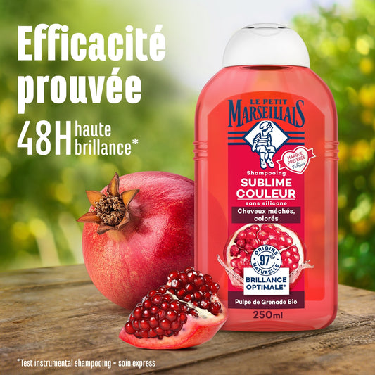 Shampoing Sublime Couleur Cheveux Méchés et Colorés Pulpe de Grenade Bio LE PETIT MARSEILLAIS