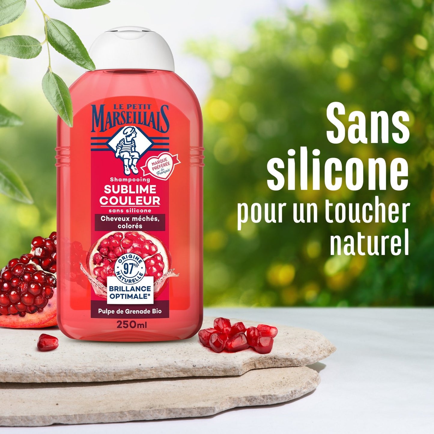 Sublime Color Shampoo für gesträhntes und coloriertes Haar mit Bio-Granatapfelmark LE PETIT MARSEILLAIS