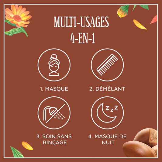 Masque Nutrition Cheveux Secs à Très Secs Calendula et Huile d'Argan Bio LE PETIT MARSEILLAIS